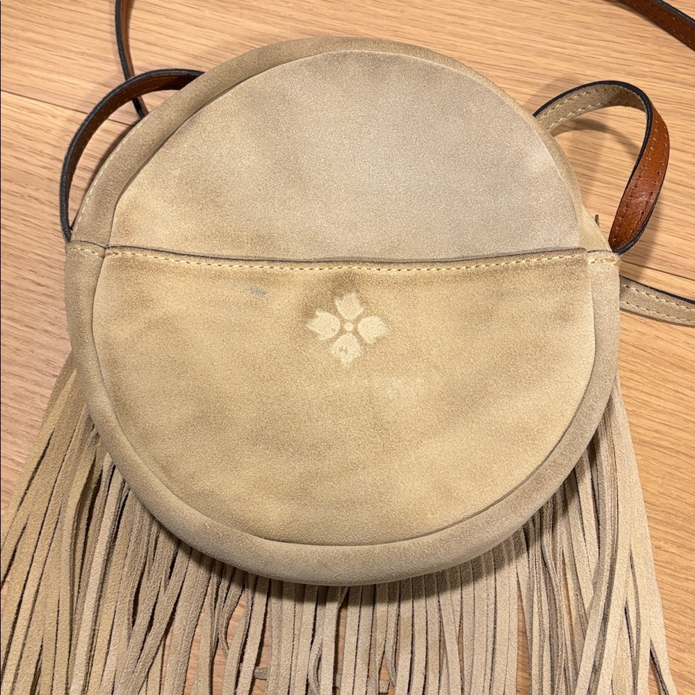 Patricia Nash Italian Leather Fringed Tan Crossbo… - image 8